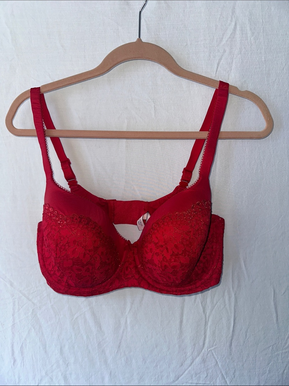 VS Body by Victoria Lined Demi Red Lace Underwire Bra - Women Intimates